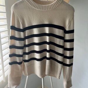 Like New, A New Day, Black Striped Cream Cotton Sweater